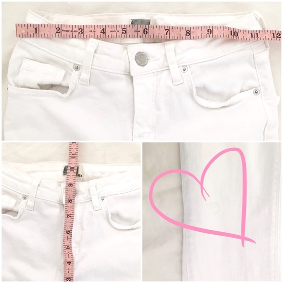 TOPSHOP MOTO Jamie Raw Hem White Size 23 x 20 - Picture 7 of 8